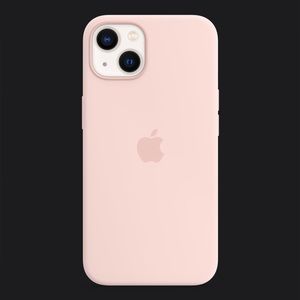 Apple iPhone 14 Silicone Case with Magsafe in Chalk Pink